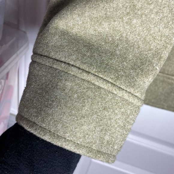 Old Navy Women's Soft-Brushed Sherpa-Trim Jacket Button Up Satin Moss XS New - Picture 8 of 15